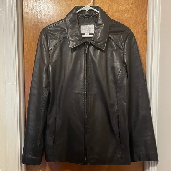 Worthington Black Leather Jacket - Picture 9 of 12